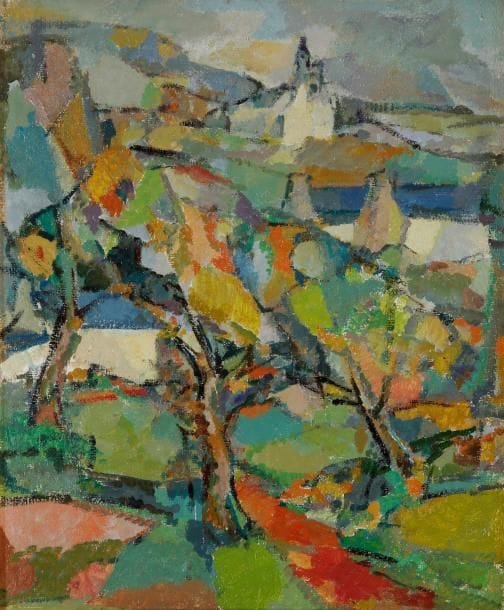 Macario VITALIS [philippin] (1898-1990)
Village breton, 1958-59 Huile sur carton. Signée et datée en bas à gauche. Signée et datée au dos. 46 x 38 cm L'oeuvre sera incluse au Catalogue Raisonné de Macario Vitalis actuellement en préparation par Christine Thorailler, Ophelia Tequi et Claude Tayag