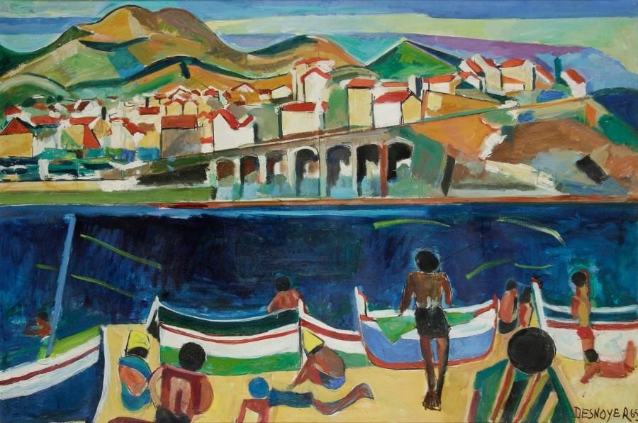 François DESNOYER (1894-1972)
Banuyls, 1963 Huile sur toile. Signée et datée en bas à droite. Située au dos sur le châssis. 97 x 146 cm Provenance: Galerie Guiot, Paris. Exposition: École de Paris, Galerie Charpentier, Paris, 1963