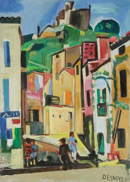 François DESNOYER (1894-1972)
Rue à Corbères Huile sur toile. Signée en bas à droite. Signée et située au dos sur le châssis. 92 x 65 cm