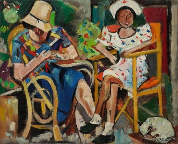 François DESNOYER (1894-1972)
Méridienne Huile sur toile. Signée en bas à droite. Titrée au dos sur une étiquette. 65 x 81 cm