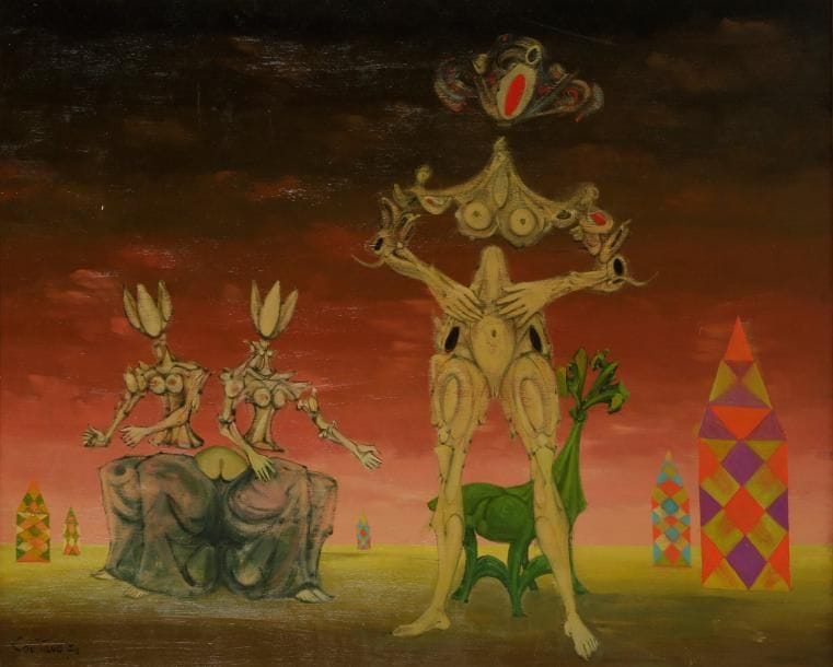 Lucien COUTAUD (1904-1977)
Elle pouvait chanter, 1970 Huile sur toile. Signée et datée en bas à gauche. Signée, datée et titrée au dos. 81 x 100 cm