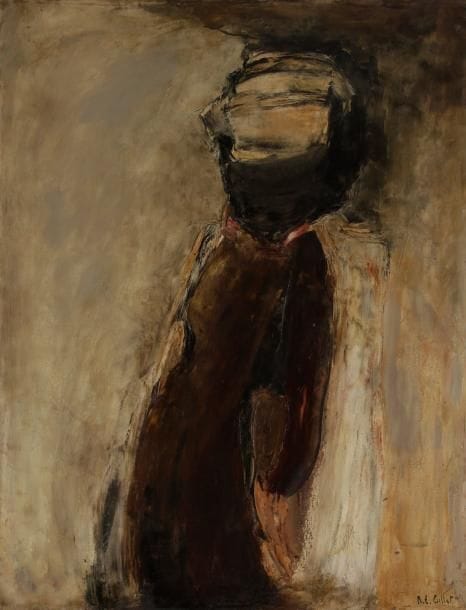Roger Edgar GILLET (1924-2004)
Personnage foncé, 1964 Huile sur toile. Signée en bas à droite. 116 x 89 cm Provenance: Galerie Ariel, Paris, n°4387. Exposition: Climat 66, Musée de Grenoble, 1966. L'oeuvre est référencée dans les archives Gillet sous le numéro FG 220