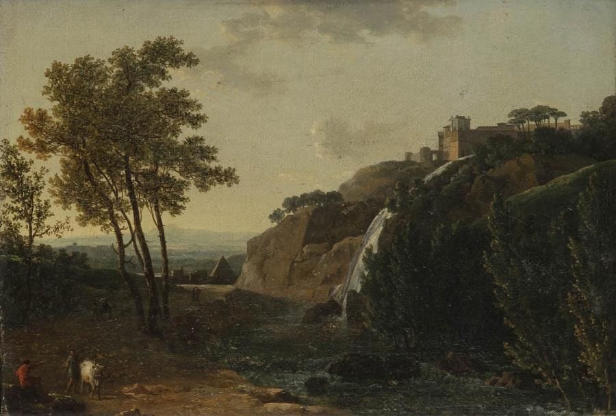 École FRANÇAISE vers 1810,

Paysage de fantaisie avec les cascatelles de Tivoli
Sur sa toile d'origine.
23,5 x 33,5 cm
