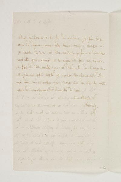 MARIE-AMÉLIE (1782-1866) Reine des Français; épouse (1809) de Louis-Philippe.Lettre autographe signée «Amélie», Naples 4 mars 1804, à sa chère Spreibich (?); 1 page et demie in-8.Rare lettre de jeunesse comme princesse de Naples.Après quelques nouvelles de sa santé: «Notre Carnaval a été très brillant nous avons eu des bals, des masquerades, des comedies de société de la Noblesse; mais tous ces amusements ne m'ont pas fait oubblier un seul instant ces beaux bals, et ces délicieuses journées chez le meilleur des Oncles. J'ai eu le plus vif plaisir du parfait rétablissement de la Marquise de Mansi car je l'aime et je l'estime de tout mon coeur»... Elle s'occupe de broderie et de dessins pendant le Carême, «mais votre bonne main y manque»...On joint la copie d'un fragment de mémoires de Marie-Amélie, écrit dans sa jeunesse (2 pages in-fol. d'une écriture serrée sur 2 colonnes).Berlin, Albert Cohn, 1891.