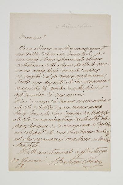 Hortense Lacroix, Madame CORNU (1809-1875) filleule de la Reine Hortense, elle fut élevée avec le futur Napoléon III; mariée au peintre Sébastien Cornu, elle resta fidèle à l'Empereur, sur lequel elle eut une grande influence.4 lettres autographes signées «Hortense Cornu», 1862-1874 et s.d., à divers; 9 pages la plupart in-8.30 janvier 1862, à Laurent-Pichat, regrettant de ne pouvoir assister à son entretien et applaudir à ses succès... Versailles 15 avril 1865, à une dame: elle a été malade, mais va essayer de venir la voir à Paris... Longpont 7 mars 1874, à M. Beaujean, pour compléter un Dictionnaire, «véritable monument national»... Lundi 8: elle veut se remettre au travail après avoir été assez malade, et se présentera chez M. Didot...