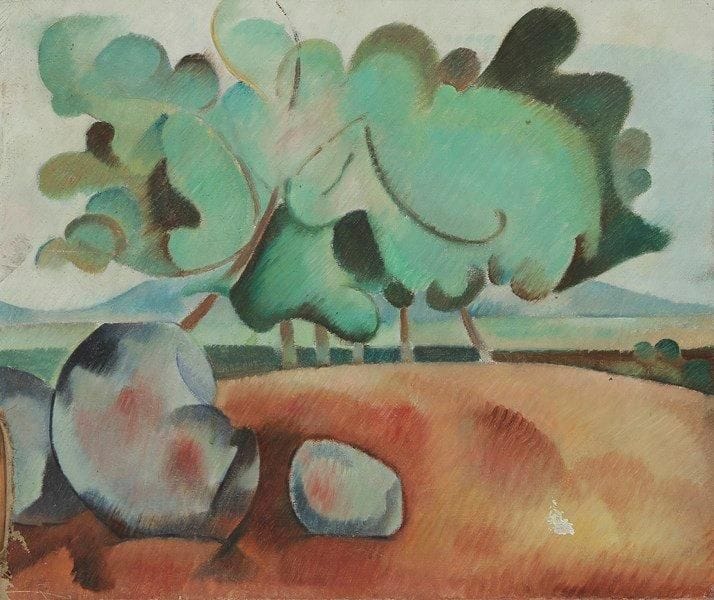 Louis SON (1921-1996)
Les Arbres Huile sur toile. Non signée. (Accidents). 47 x 55 cm