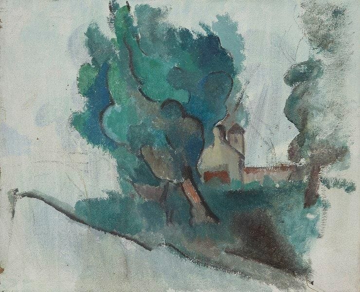 Louis SON (1921-1996)
Paysage à l?église Huile sur toile. Non signée. 38 x 46 cm