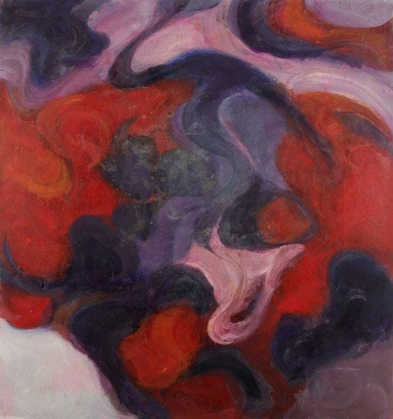Vasco COSTA (1917-1986)
Rouge, bleu  Huile sur toile. Signée en bas au milieu. 155 x 146 cm