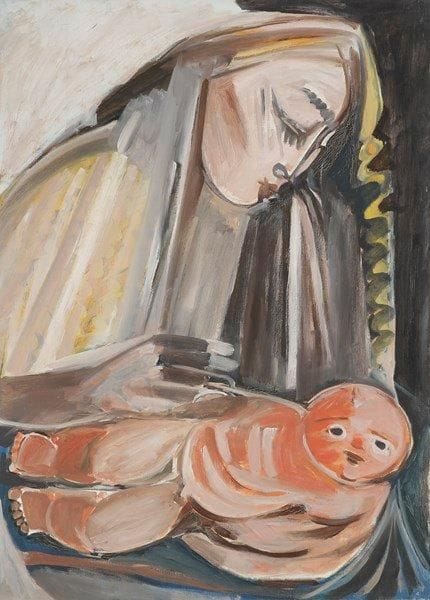 Louis SON (1921-1996)
Vierge à l?enfant Huile sur toile. Non signée. 92 x 65 cm