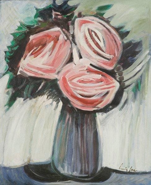 Louis SON (1921-1996)
Les Trois roses Huile sur toile. Signée en bas à droite. 73 x 60 cm