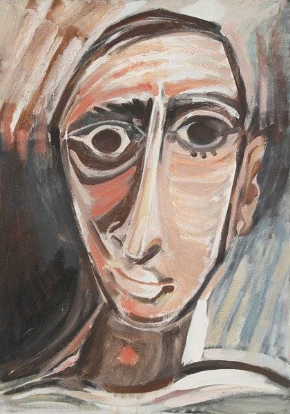 Louis SON (1921-1996)
Tête d?homme Huile sur toile. Non signée. 65 x 46 cm