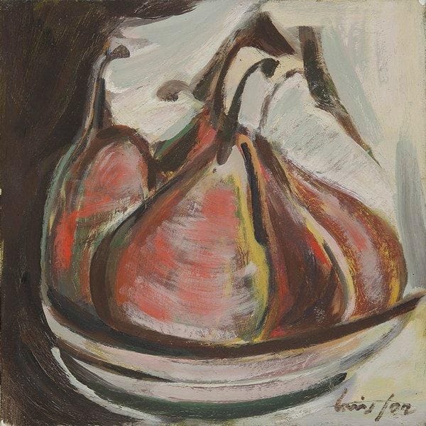 Louis SON (1921-1996)
Coupe de poires Huile sur toile. Signée en bas à droite. 25 x 25 cm
