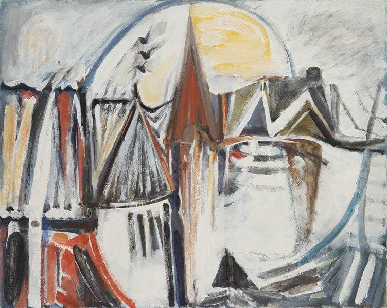 Louis SON (1921-1996)
Les Toits Huile sur toile. Non signée. 73 x 92 cm