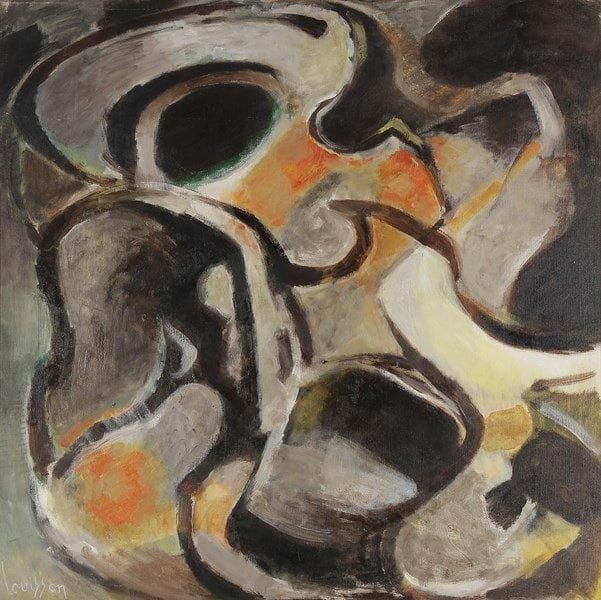 Louis SON (1921-1996)
Rupestre, 1975 Huile sur toile. Signée en bas à gauche. Signée, datée et titrée au dos. 100 x 100 cm