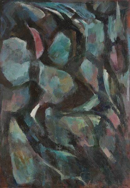 Louis SON (1921-1996)
La Forêt boa Huile sur toile. Signée en bas à droite. Signée et titrée au dos. 116 x 81 cm