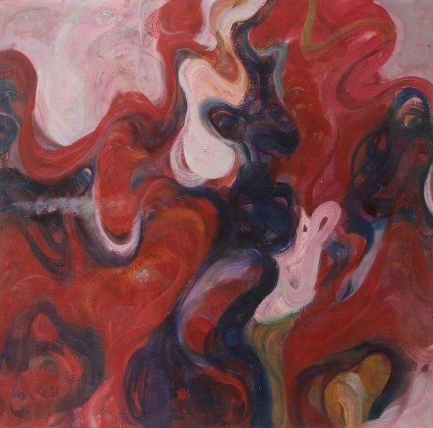 Vasco COSTA (1917-1986)
La Grande Rouge  Huile sur toile. Signée en bas à gauche. 130 x 133 cm