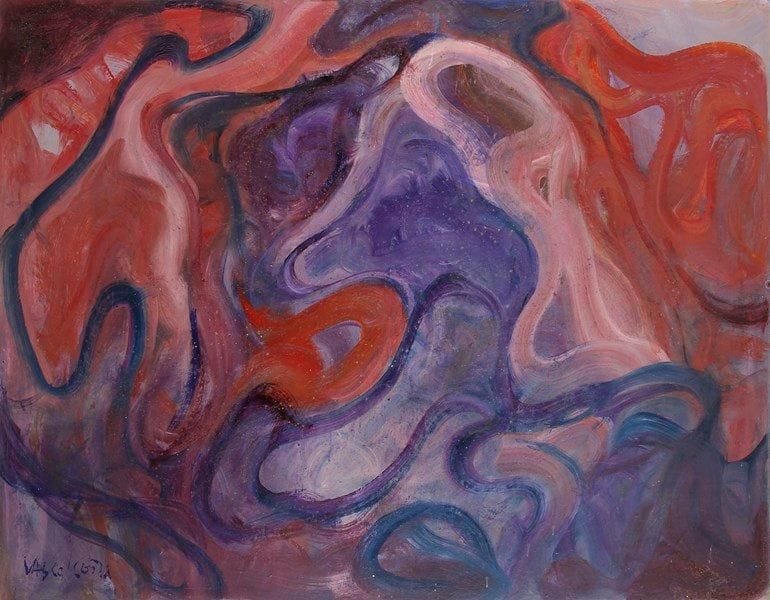 Vasco COSTA (1917-1986)
Très mouvementé  Huile sur toile. Signée en bas à gauche. 114 x 146 cm