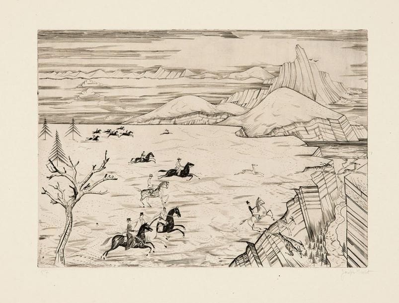 Joseph HECHT (1891-1951)
Europe. Pl. pour Atlas, poème d'André Suarès. 1928. Burin. 355 x 258. Plumart, Tonneau-Ryckelynck 159. Parfaite épreuve sur vergé de Montval filigrané au brochet, numérotée et signée à la mine de plomb. Toutes marges. Tirage à 120 épreuves