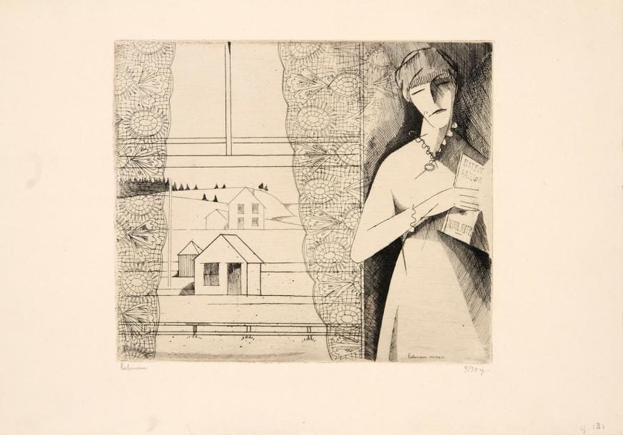 Jean-Emile LABOUREUR (1877-1943)
La Fenêtre canadienne. 1914. Eau-forte. 190 x 160. Laboureur 131. Très belle et fraîche épreuve sur vélin, numérotée et signée à la mine de plomb. Toutes marges. Tirage à 30 épreuves