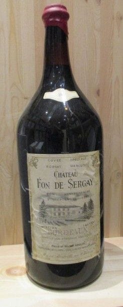 1 balthazar CHÂTEAU FOU DE SERGAY CUVEE SPECIALE, Bordeaux, 1988 (B.G - e.t.h. à e.l.a. scotchée - capsule cire - 12 litres).