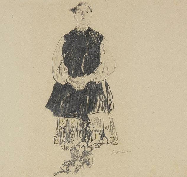 Filip Andreevic MALIAVIN [russe] (1869-1940)

Jeune paysanne russe
Dessin à la mine de plomb avec quelques rehauts de crayons de couleurs sur vélin.
Signé en pied.
32.5 x 36 cm