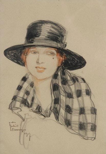 Jean-Gabriel DOMERGUE (1889-1962)

Jeune élégante au chapeau, 1907
Dessin au crayon noir, sanguine et crayons de couleur.
Signé et daté en bas à gauche.
30 x 21 cm
Un certificat de Madame Nicole Geffroy en date du 23 mai 1990 sera remis à l'acquéreur.

