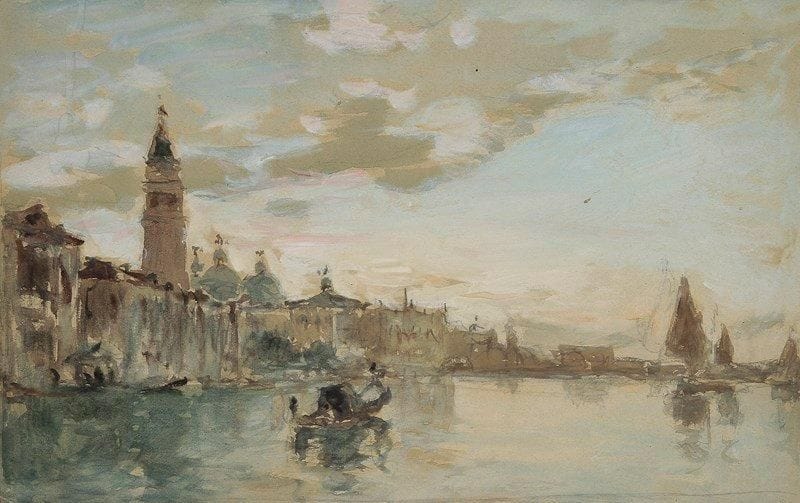 Amédée ROSIER (1831-1898)

Venise, le Grand Canal
Aquarelle.
Porte le cachet de la vente de l'atelier en bas à gauche (Lugt 2149a).
Au dos, Étude pour la Salute, crayon noir. (Petits plis et manques de papier sur les bords).
28.5 x 42.5 cm
