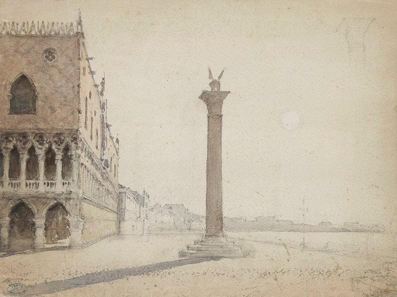 Amédée ROSIER (1831-1898)

Venise, la Piazzetta
Aquarelle.
Porte le cachet de la vente de l'atelier en bas à gauche (Lugt 2149a). (Petites déchirures sur les bords et petites taches).
34.5 x 45.5 cm

