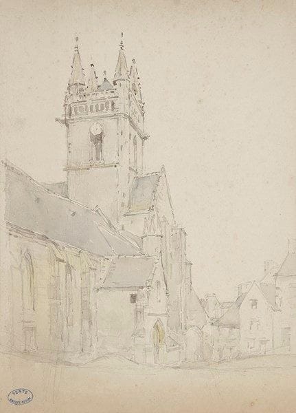 Amédée ROSIER (1831-1898)

Église en rouennais
Aquarelle.
Porte le cachet de la vente de l'atelier en bas à gauche (Lugt 2149a).
36 x 27 cm
