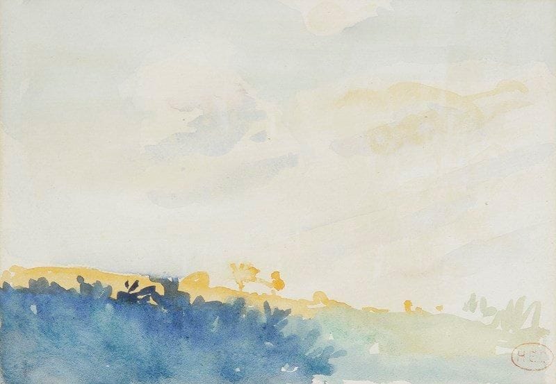Henri Edmond CROSS (1856-1910)

Paysage
Aquarelle.
Porte le cachet de la vente de l'atelier en bas à droite (Lugt 1305a).
12 x 17 cm
Nous remercions monsieur Patrick Offenstadt d'avoir confirmé l'authenticité de cette oeuvre.
