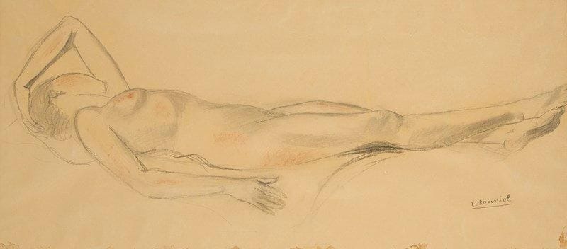 Lucie BOUNIOL (1896-1988)

Nu allongé
Dessin au fusain et à la sanguine.
Signé en bas à gauche. (Traces d'humidités dans le bas de la feuille).
44 x 97 cm
