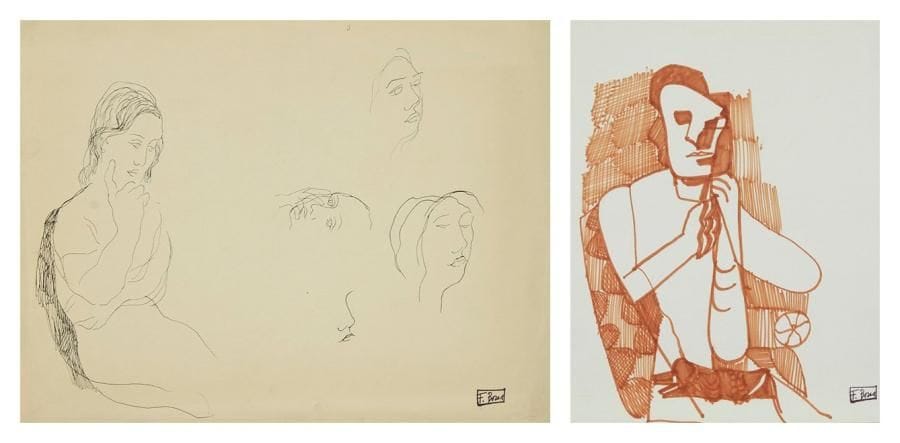 Francisco BORES [espagnol] (1898-1972)

Étude de femme - Personnage
2 dessins à l'encre ou feutre.
Portent la cachet de l'atelier en bas à droite.
25 x 33cm et 27 x 21 cm
