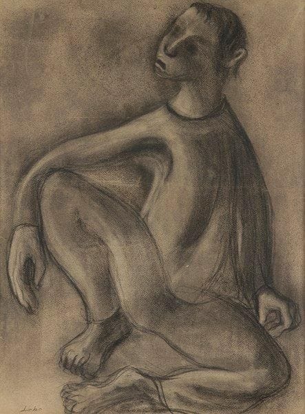 Balthazar LOBO CASUERO [espagnol] (1910-1993)

Personnage assis
Dessin au crayon noir et estompe.
Signé en bas à gauche.
57 x 43 cm
