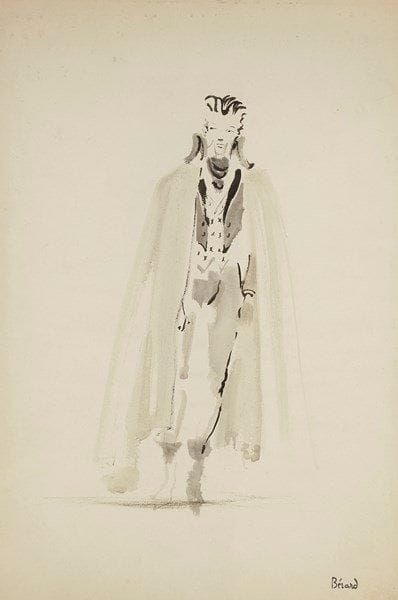 Christian BÉRARD (1902-1949)

Personnage en costume
Dessin au lavis d'encre de chine sur vélin.
Timbré en bas à droite.
48.5 x 32 cm