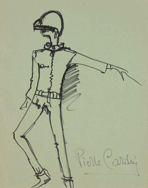 Pierre CARDIN (Né en 1922)

Étude de tenue homme
Dessin au feutre.
Signé en bas à droite.
31 x 24 cm
