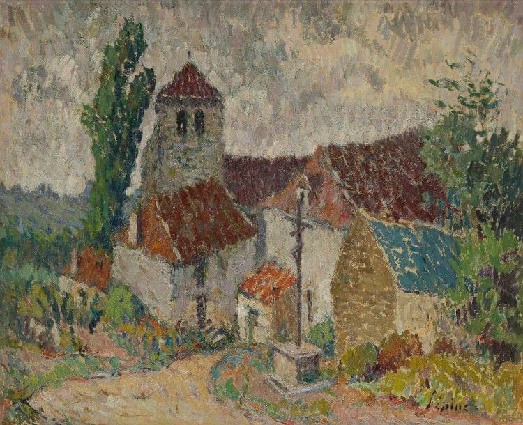 Joseph Louis François LÉPINE (1867-1943)

Village en Corrèze
Huile sur toile.
Signée en bas à droite. 
Titrée au dos sur une étiquette.
60 x 73 cm