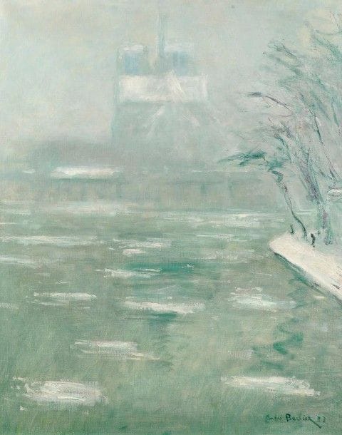 André BARBIER (1883-1970)

Paris, le Seine à Notre-Dame en hiver, 1933
Huile sur toile.
Signée et datée en bas à droite.
(Petite restauration).
73 x 60 cm