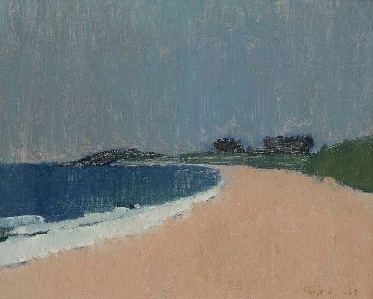 Gideon BÖRJE [suédois] (1891-1965)

Bord de mer à Knäbäch, 1955
Huile sur isorel.
Signée et datée en bas à droite.
Située et datée au dos.
38 x 46 cm