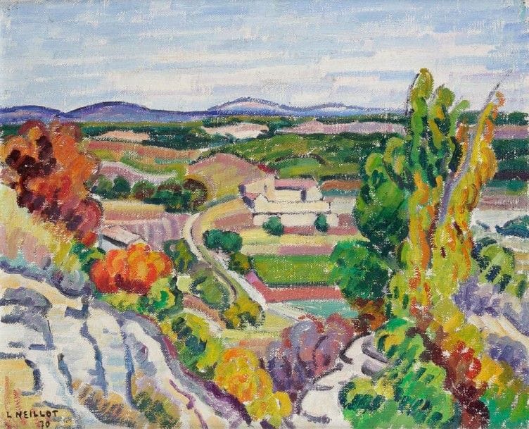 Louis NEILLOT (1898-1973)

Environs de Bonnieux, 1970
Huile sur toile.
Signée et datée en bas à droite.
Signée et titrée au dos sur le châssis.
61 x 50 cm

Bibliographie: 
Collette Manigand-Neillot et Juliette Constantin-Neillot, Louis Neillot Catalogue Raisonné, 1997, numéro 1237 reproduit page 169.