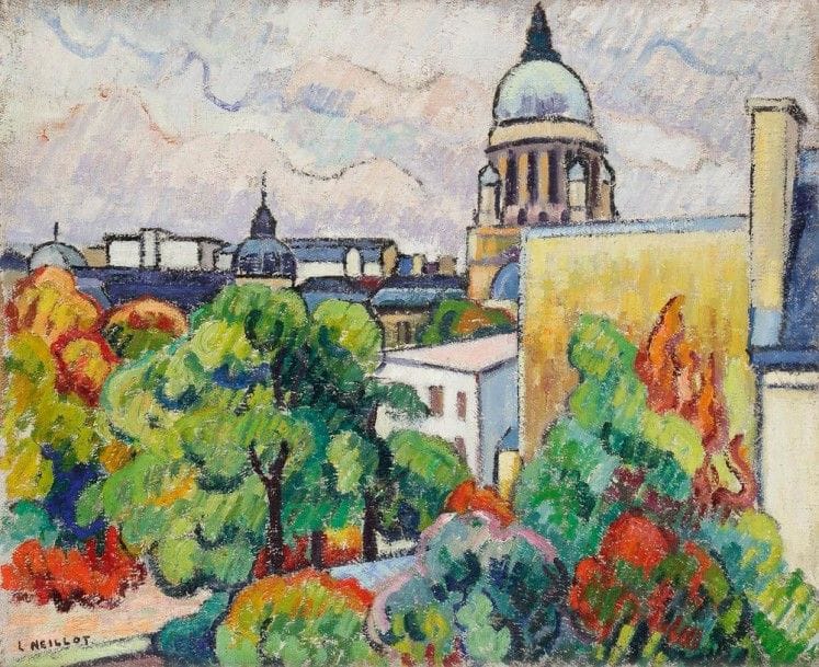 Louis NEILLOT (1898-1973)

Le Val de Grâce, 1958
Huile sur toile.
Signée en bas à gauche.
60 x 73 cm

Provenance: 
- Galerie Vendôme, Paris.
- Musée Mandet, Riom, 1976, n°37, reproduit.
- M.J.C. Les Marquisats, Annecy, 1976.

Bibliographie: 
Collette Manigand-Neillot et Juliette Constantin-Neillot, Louis Neillot Catalogue Raisonné, 1997, numéro 887 reproduit page 129.