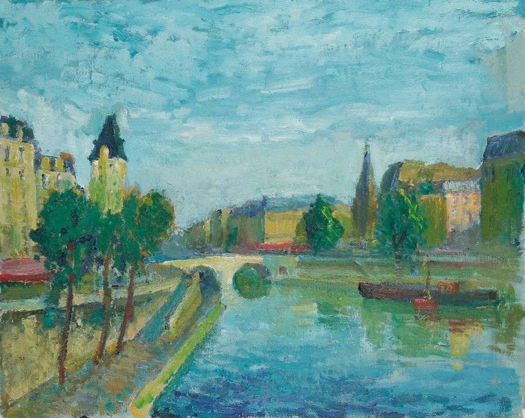 Constantin KLUGE (1912-2003)

Paris, la Seine à l'Île Saint-Louis
Huile sur toile.
Porte le cachet de la vente de l'atelier au dos.
73 x 92 cm