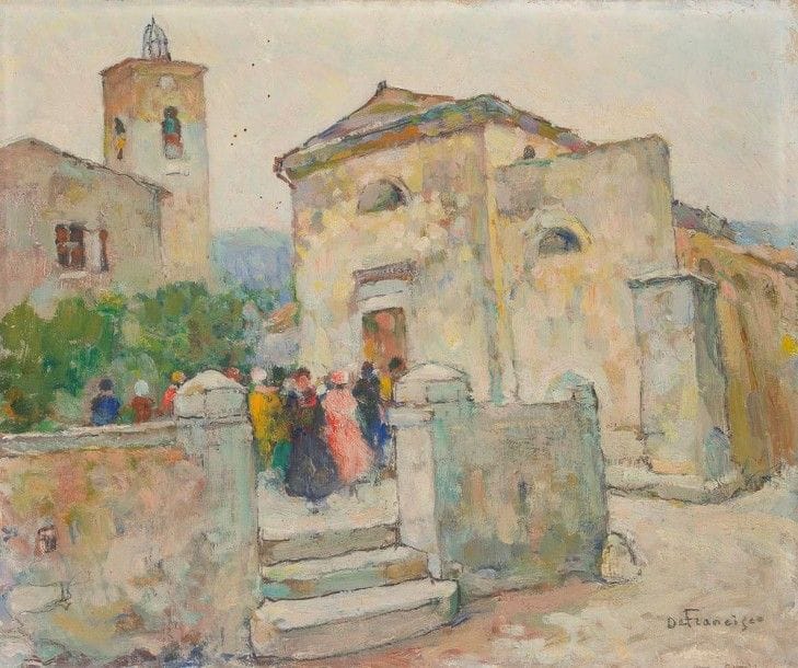 Pietro de FRANCISCO (1873-1969)

Provence, Jour de fête à Nans-les-Pins
Huile sur toile.
Signée en bas à droite.
38 x 46 cm