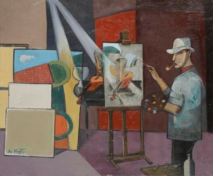 Bela DE KRISTO 

Dans l'atelier
Huile sur toile.
Signée en bas à gauche.
54 x 65 cm