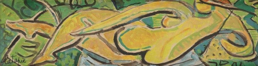 Louis LATAPIE (1891-1972)

Nu alangui
Huile sur papier contrecollé sur toile.
Signée en bas à gauche.
14 x 51.5 cm