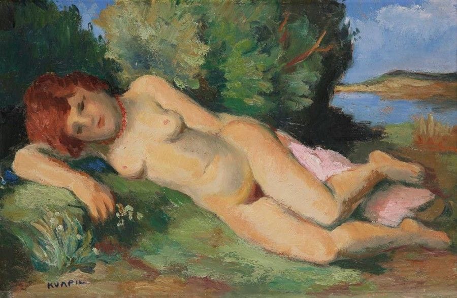 Charles Kvapil (1884-1958)

Nu allongé
Huile sur panneau.
Signée en bas à gauche.
22 x 33 cm