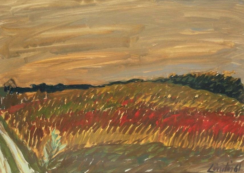 Henri Landier (né en 1935)

Champ de fleurs, 1961
Gouache.
Signée et datée en bas à droite.
52 x 72 cm