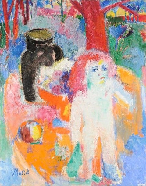 Yvonne MOTTET (1906-1968)

Nu en pique-nique au pichet noir
Huile sur toile.
Signée en bas à gauche.
Titrée au dos sur une étiquette.
146 x 116 cm

Provenance: 
- Vente Artcurial, 25 avril 2006, Paris, n°97. 
- Collection Bernard de Saint-Léger.