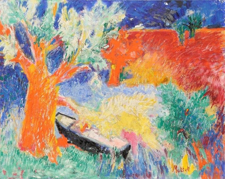 Yvonne MOTTET (1906-1968)

La Barque
Huile sur toile.
Signée en bas à droite.
(Petits manques).
73 x 92 cm
Provenance: 
- Galerie Félix Vergel, New-York.
- Vente Artcurial, 25 avril 2006, Paris, n°97.
- Collection Bernard de Saint-Léger.
