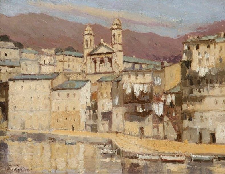 Remy E. LANDEAU (1859-1934)

Bastia, le vieux port et l'Église
Huile sur isorel.
Signée en bas à gauche.
33 x 41 cm