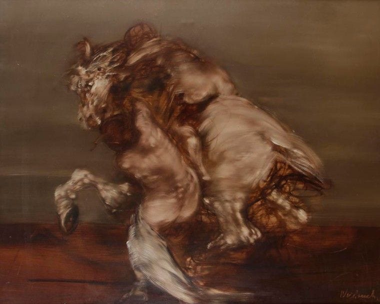 Claude WEISBUCH (1927-2014)

Homme sur son cheval cabré
Huile sur toile.
Signée en bas à droite.
130 x 162 cm